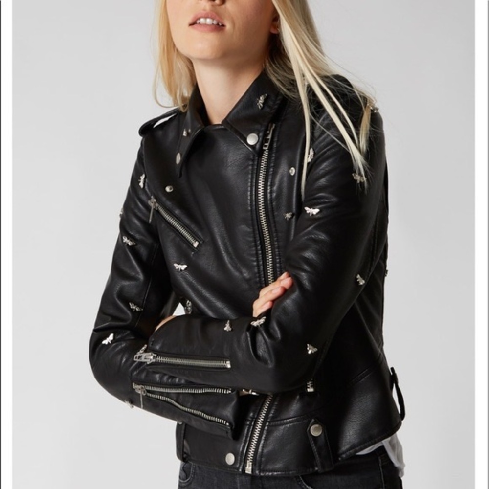 Blank NYC Dragonfly Embellished Moto Jacket